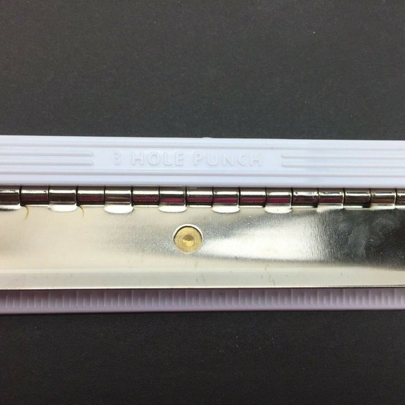 White Notebook 3 Hole Paper Punch Ruler Office School Supply Binder - Picture 3 of 5